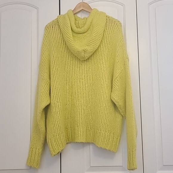 Zara Neon Green/Yellow Oversized Chunky Knit Pullover Sweater Size S - Picture 9 of 13